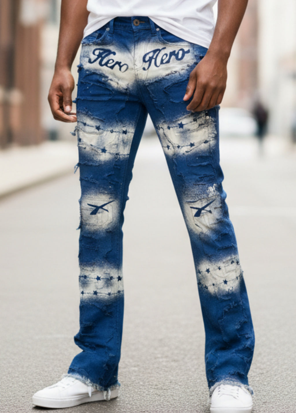 XHERO Custom Blue Star Jeans (1-of-1)