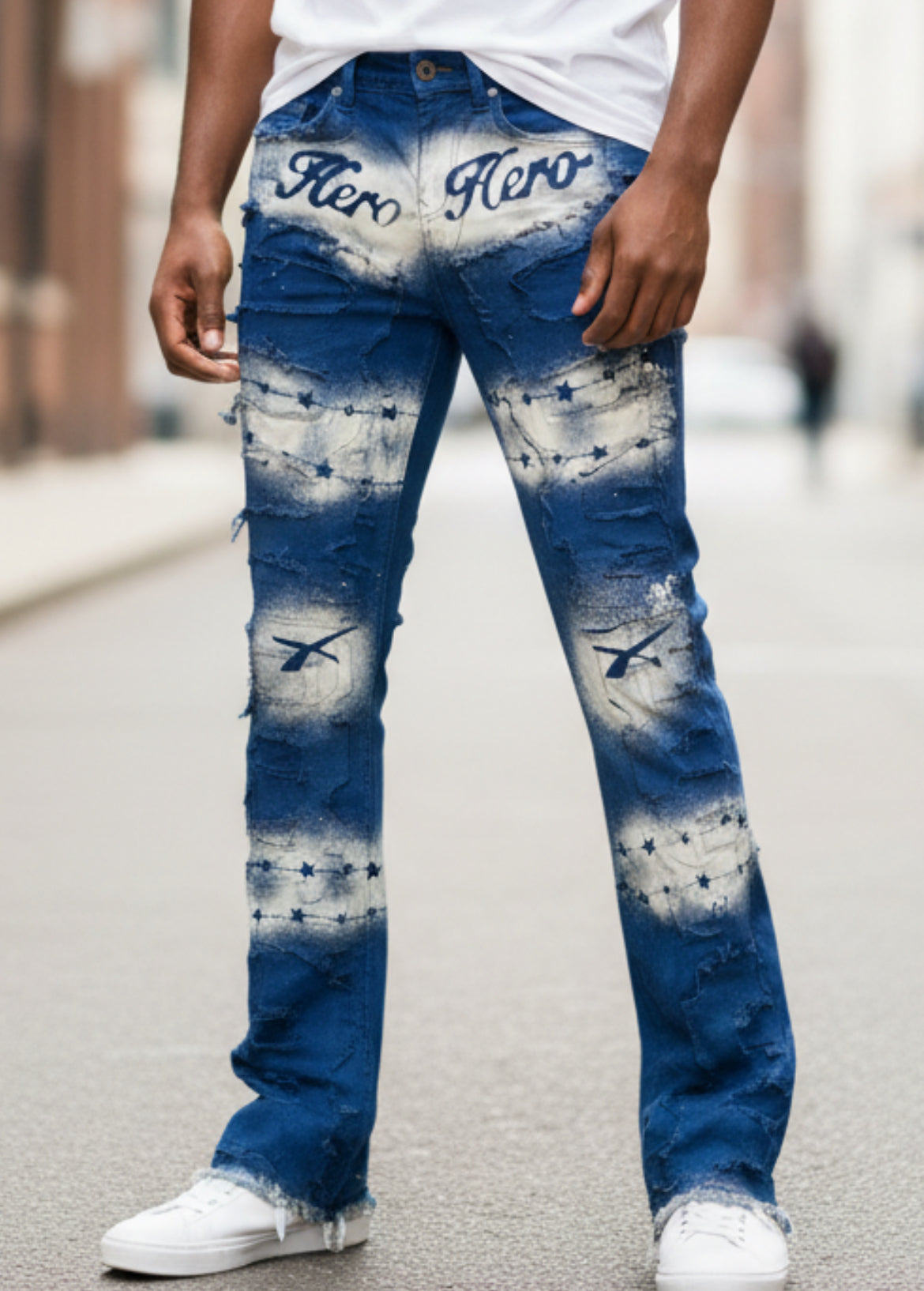 XHERO Custom Blue Star Jeans (1-of-1)