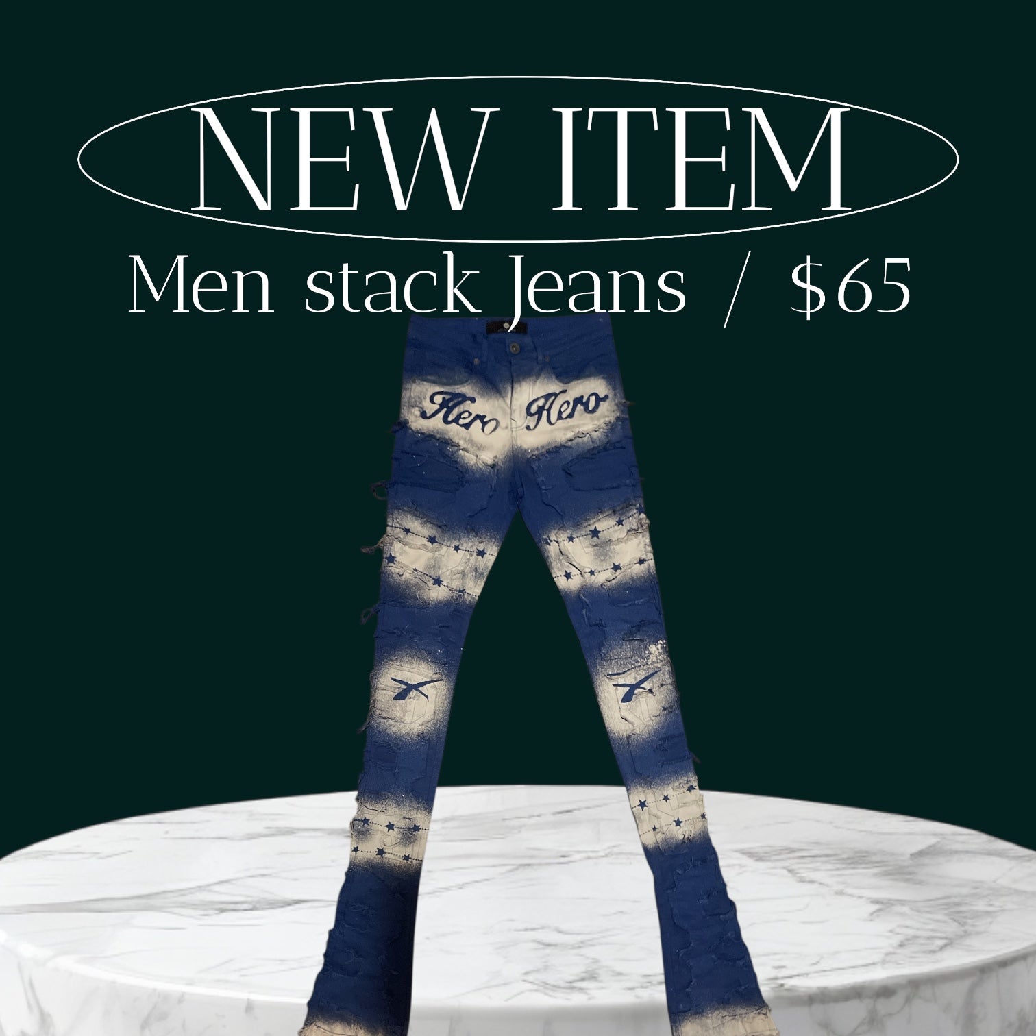 XHERO Custom Blue Star Jeans (1-of-1)